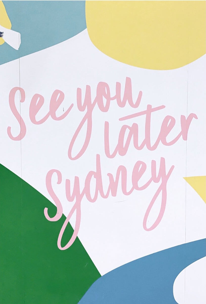 Leaving Sydney sign