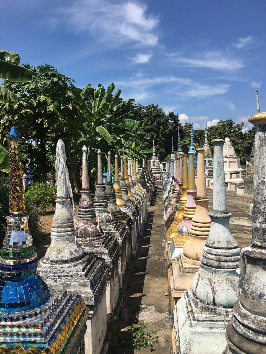 Exploring the war cemetery in Kanchanaburi